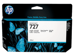 No 727 Blæk til HP DesignJet T920/930, T1500/1530 og T2500/2530, Foto sort, 130ml
