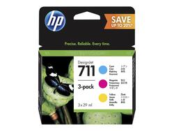 Rainbow-kit med 3 farver til HP DesignJet T120, T520 og T525
